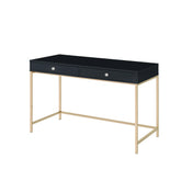 Ottey Black High Gloss & Gold Finish Writing Desk Model 93540 By ACME Furniture